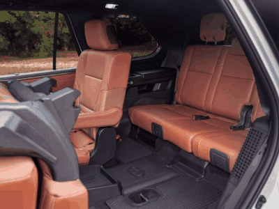 The interior of a private SUV used by St. George Shuttle, showing comfortable seating